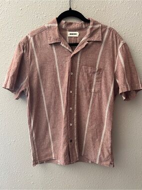 Taylor Stitch Men's Short-Sleeve Stiped Cotton+Linen Button-Down